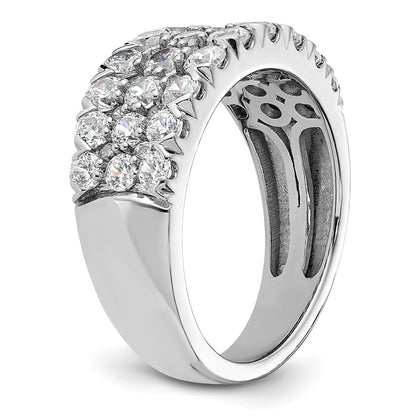 2.00ct. CZ Solid Real 14K White Complete Pave Wedding Wedding Band Ring