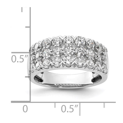 2.00ct. CZ Solid Real 14K White Complete Pave Wedding Wedding Band Ring