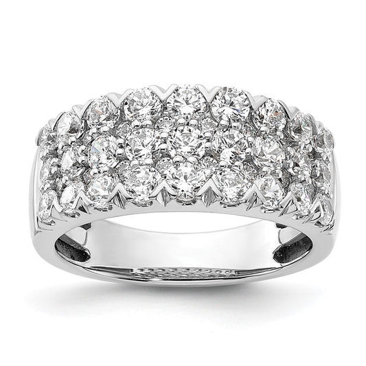 2.00ct. CZ Solid Real 14K White Complete Pave Wedding Wedding Band Ring