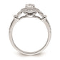 0.40ct. CZ Solid Real 14K White Gold Vintage Round Halo Dia. Complete Engagement Ring