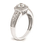 0.50ct. CZ Solid Real 14K White Gold  Halo Engagement Ring