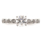 1.00ct. CZ Solid Real 14K White Gold Vintage Engagement Ring