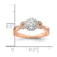 0.40ct. CZ Solid Real 14k White & Rose Halo Complete Round Engagment Ring