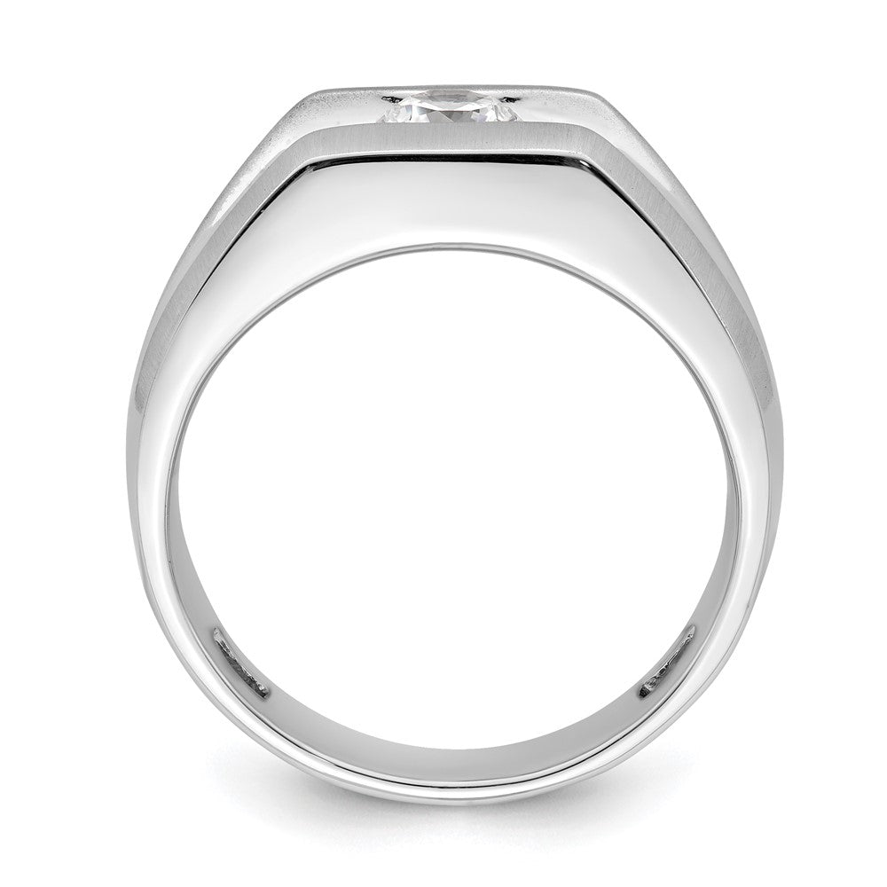 0.50ct. CZ Solid Real 14K White Gold 1-Stone Polished Men's Ring