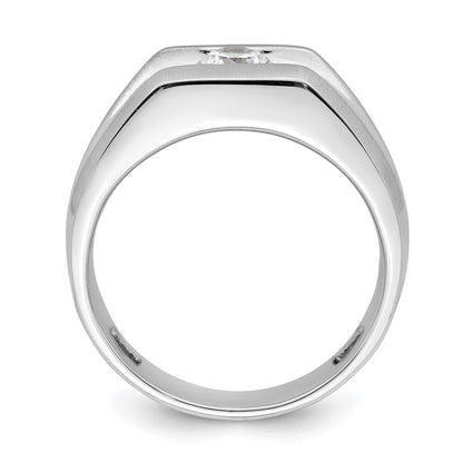 0.50ct. CZ Solid Real 14K White Gold 1-Stone Polished Men's Ring