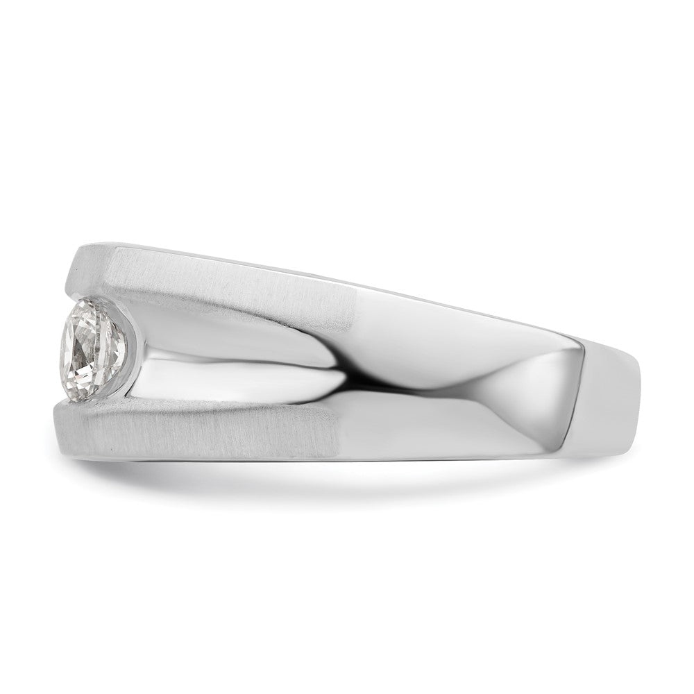 0.50ct. CZ Solid Real 14K White Gold 1-Stone Polished Men's Ring