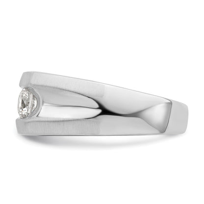 0.50ct. CZ Solid Real 14K White Gold 1-Stone Polished Men's Ring