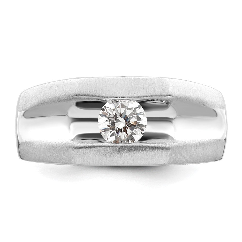 0.50ct. CZ Solid Real 14K White Gold 1-Stone Polished Men's Ring