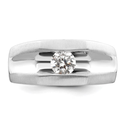 0.50ct. CZ Solid Real 14K White Gold 1-Stone Polished Men's Ring