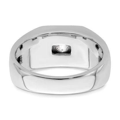 0.50ct. CZ Solid Real 14K White Gold 1-Stone Polished Men's Ring