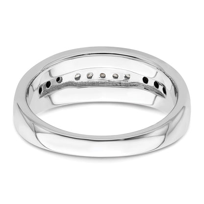 0.25ct. CZ Solid Real 14K White Gold Complete White and Black Men's Ring