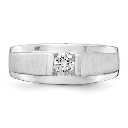 0.33ct. CZ Solid Real 14K White Gold Complete Men's Ring