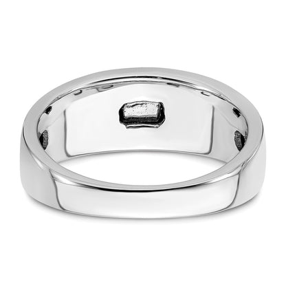 0.33ct. CZ Solid Real 14K White Gold Complete Men's Ring