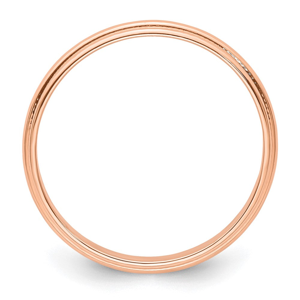 Solid 14K Yellow Gold Rose Gold 3mm Light Weight Milgrain Half Round Men's/Women's Wedding Band Ring Size 6.5