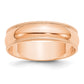 Solid 14K Yellow Gold Rose Gold 6mm Light Weight Milgrain Half Round Men's/Women's Wedding Band Ring Size 12.5