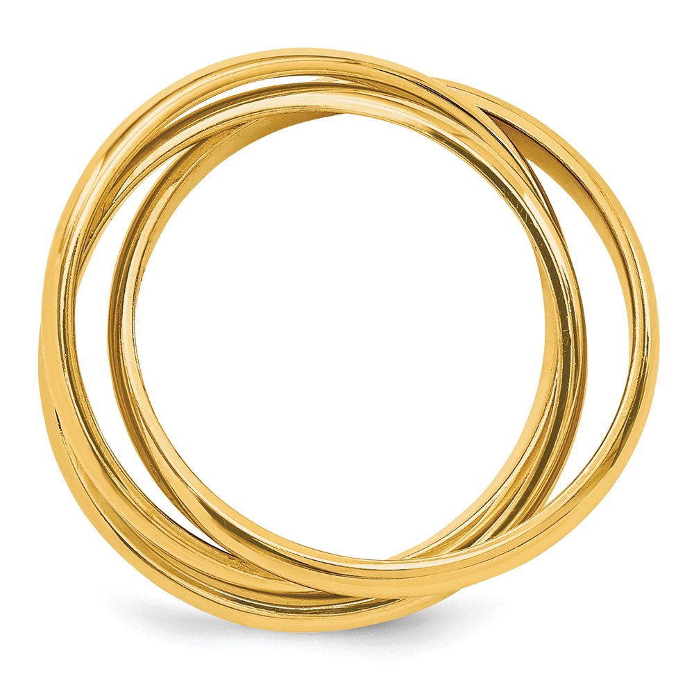 14k yellow gold polished rolling ring rr1 8