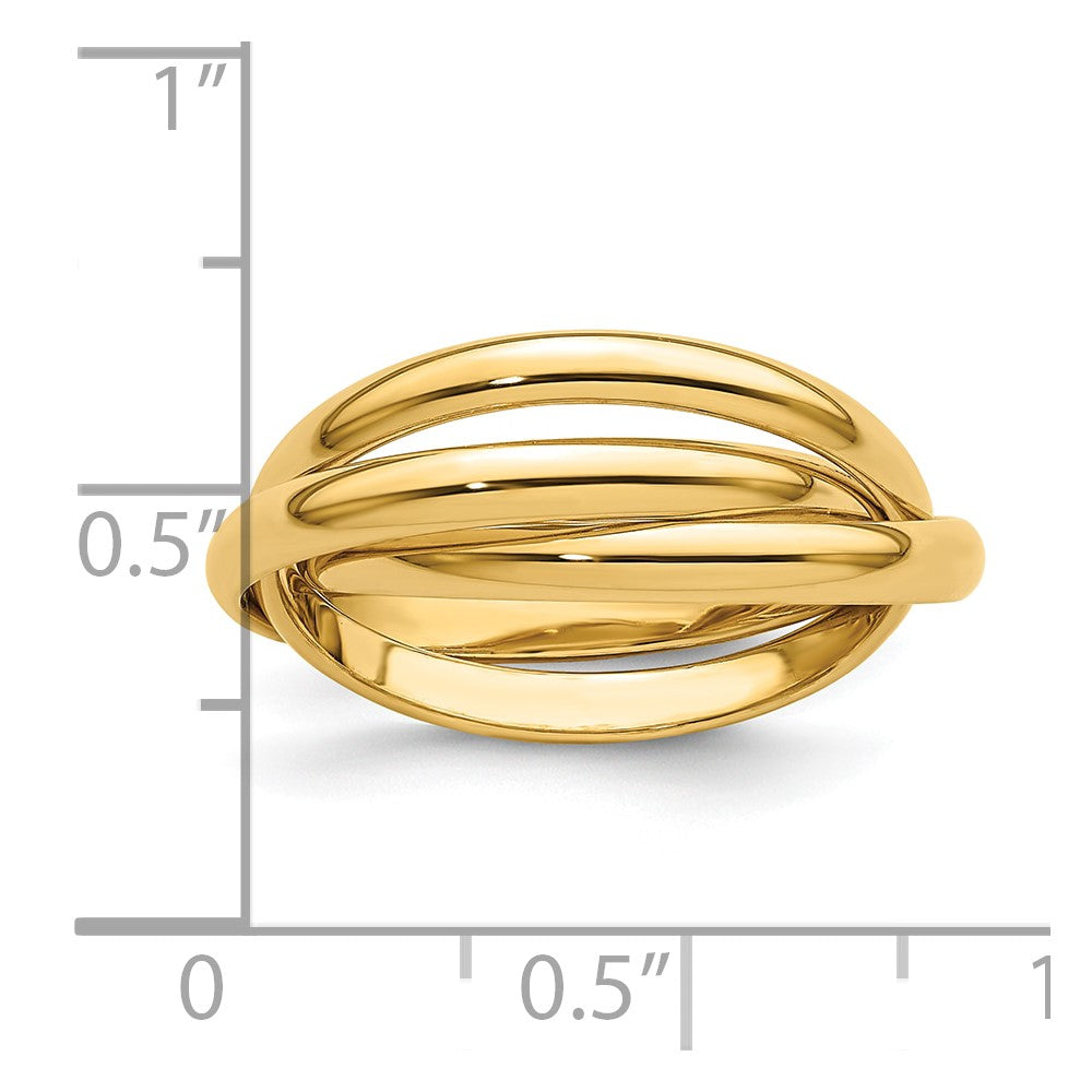 14K Yellow Gold Polished Rolling Ring