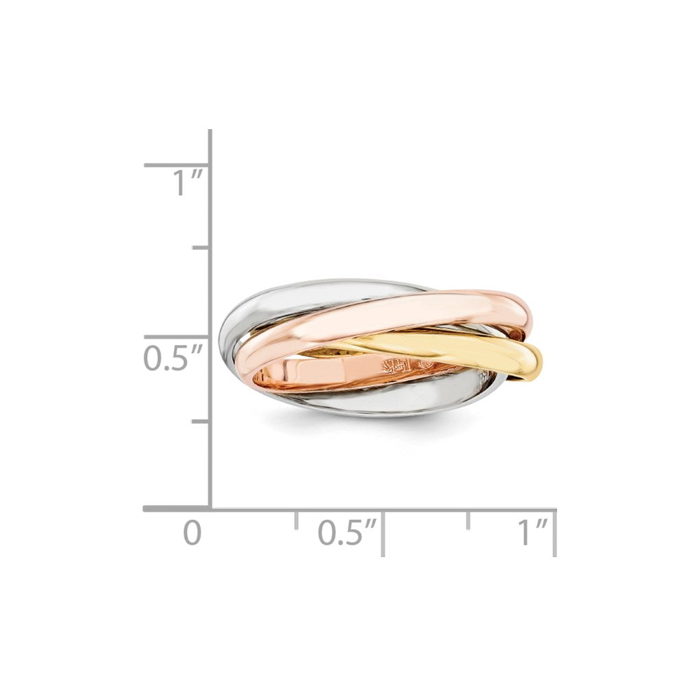 14k tri color gold polished rolling ring rr3 8
