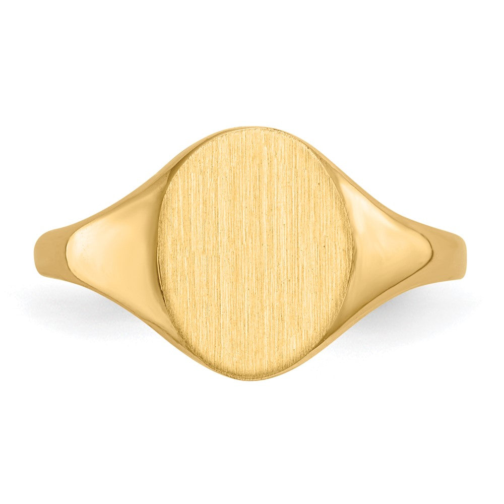 14K Yellow Gold 10.0x8.5mm Closed Back Signet Ring