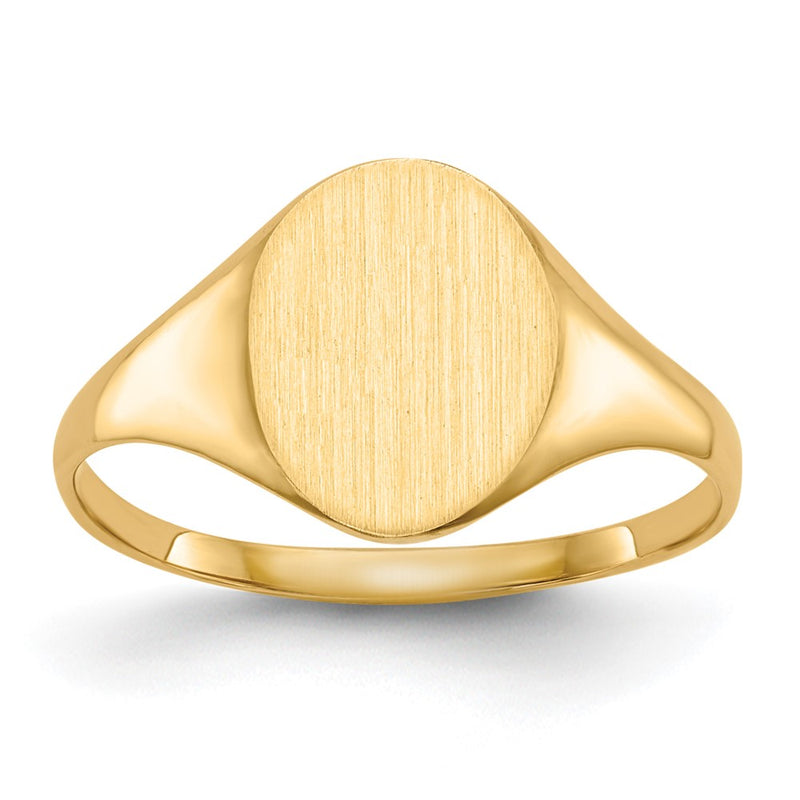 14K Yellow Gold 10.0x8.5mm Closed Back Signet Ring