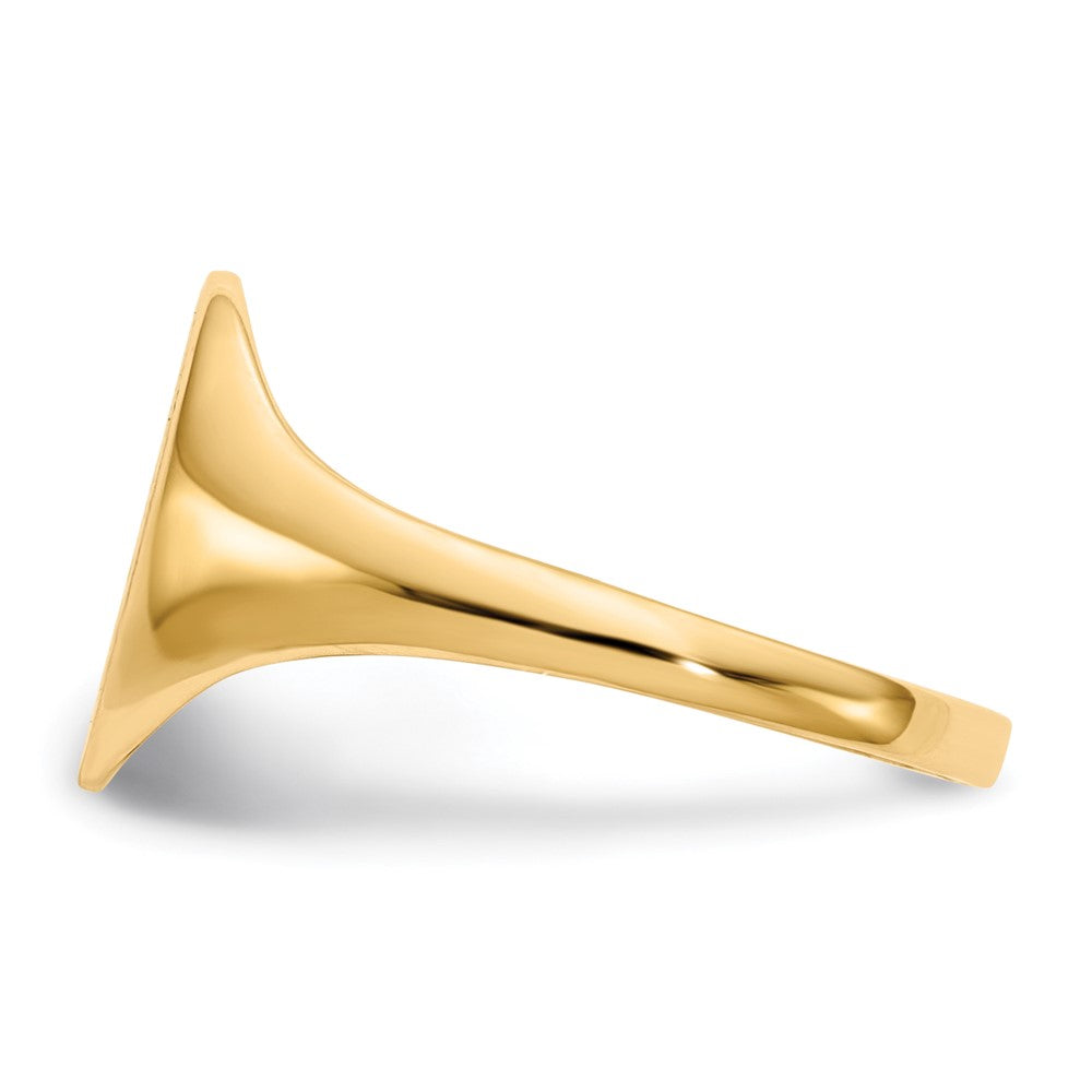 14K Yellow Gold 10.5 x 8.5mm Closed Back Signet Ring