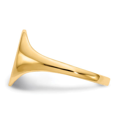 14K Yellow Gold 10.5 x 8.5mm Closed Back Signet Ring