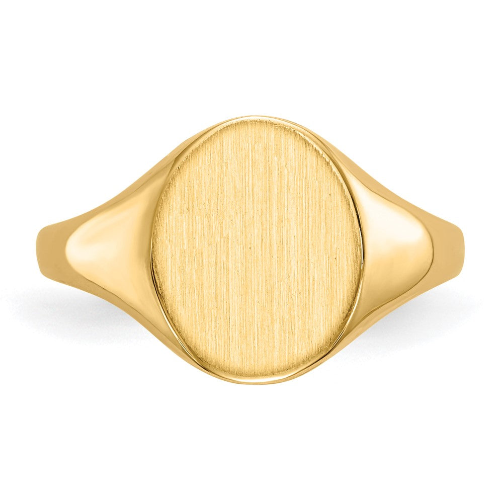 14K Yellow Gold 10.5 x 8.5mm Closed Back Signet Ring