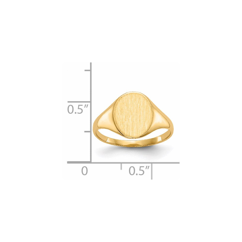 14K Yellow Gold 10.5 x 8.5mm Closed Back Signet Ring