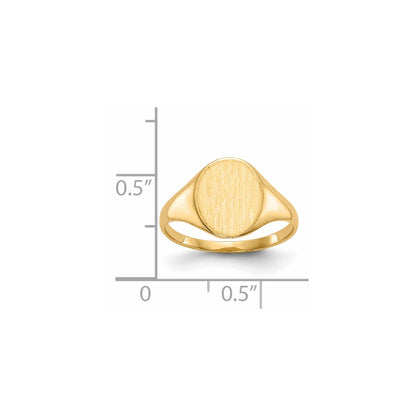 14K Yellow Gold 10.5 x 8.5mm Closed Back Signet Ring