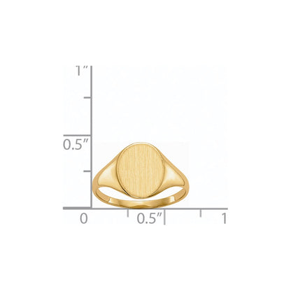 14K Yellow Gold 10.5 x 8.5mm Closed Back Signet Ring