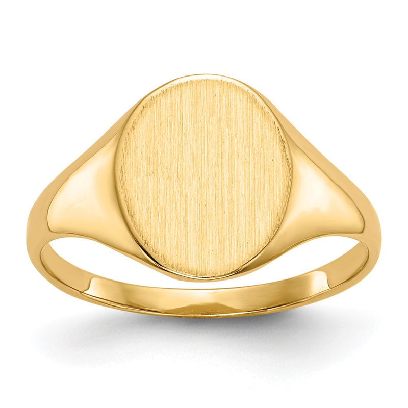 14K Yellow Gold 10.5 x 8.5mm Closed Back Signet Ring