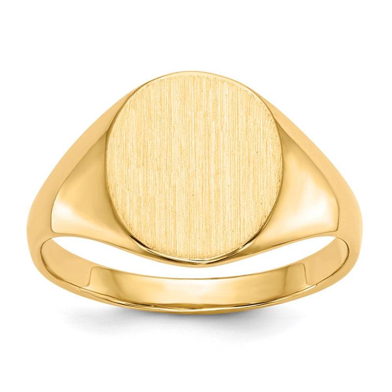 14K Yellow Gold 11.0x9.5mm Open Back Signet Ring
