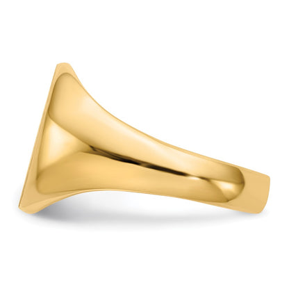 14K Yellow Gold 13.5x11.5mm Open Back Signet Ring