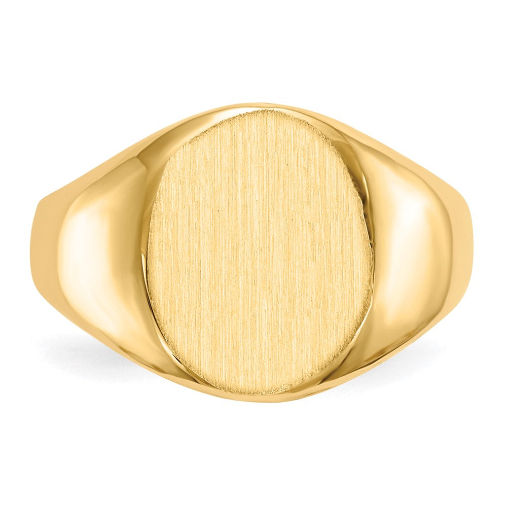 14K Yellow Gold 13.5x11.5mm Open Back Signet Ring