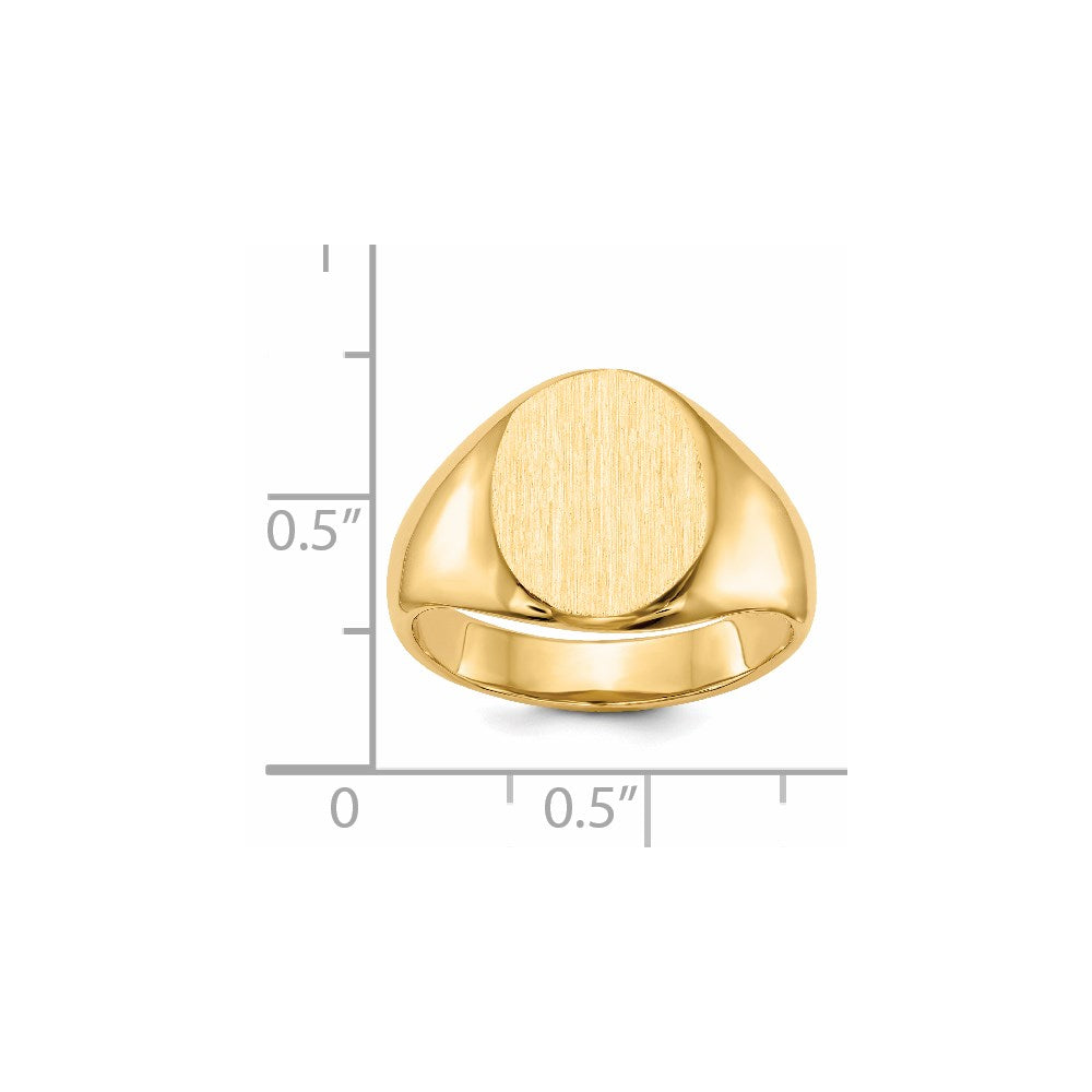14K Yellow Gold 13.5x11.5mm Open Back Signet Ring