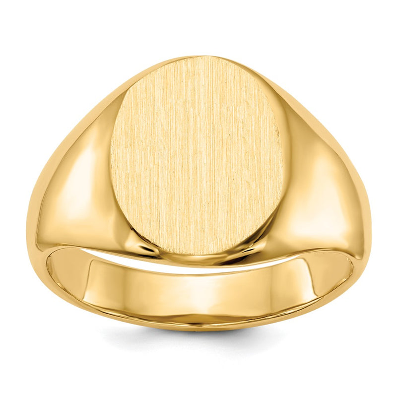 14K Yellow Gold 13.5x11.5mm Open Back Signet Ring