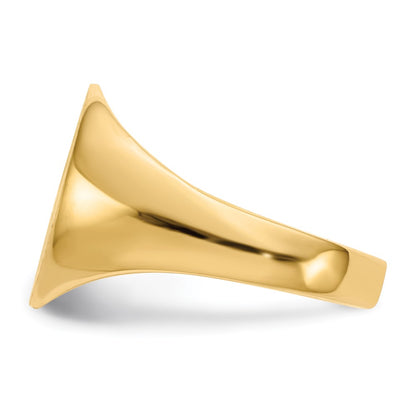 14K Yellow Gold 12.5x11.5mm Open Back Mens Signet Ring
