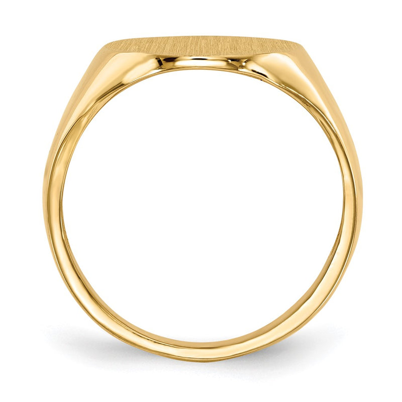 14K Yellow Gold 18.0x14.0mm Open Back Mens Signet Ring