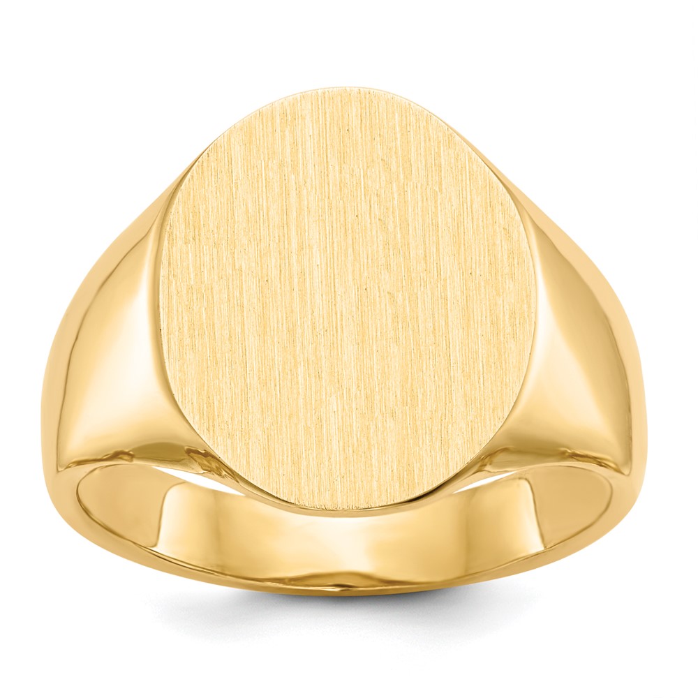 14K Yellow Gold 18.0x14.0mm Open Back Mens Signet Ring