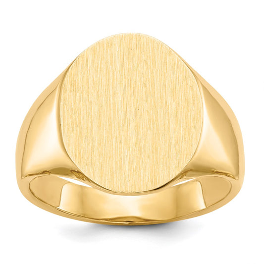 14K Yellow Gold 18.0x14.0mm Open Back Mens Signet Ring