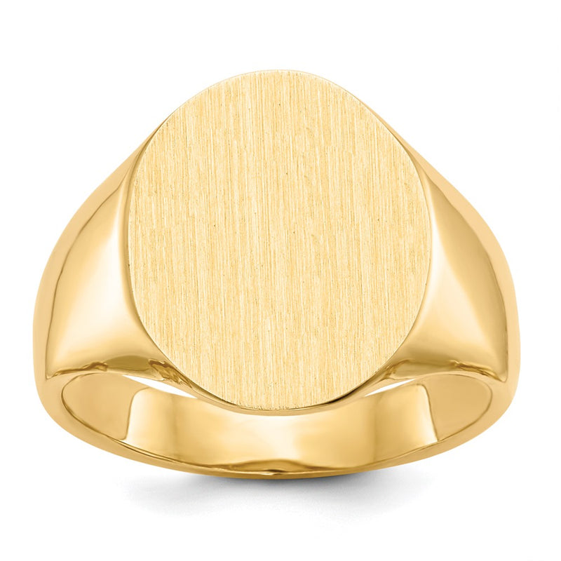 14K Yellow Gold 18.0x14.0mm Open Back Mens Signet Ring