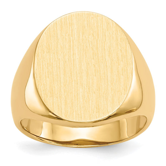 14K Yellow Gold 20.5x16.0mm Open Back Mens Signet Ring