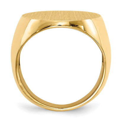 14K Yellow Gold 26.5x19.0mm Open Back Mens Signet Ring