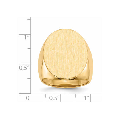 14K Yellow Gold 26.5x19.0mm Open Back Mens Signet Ring