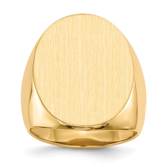 14K Yellow Gold 26.5x19.0mm Open Back Mens Signet Ring