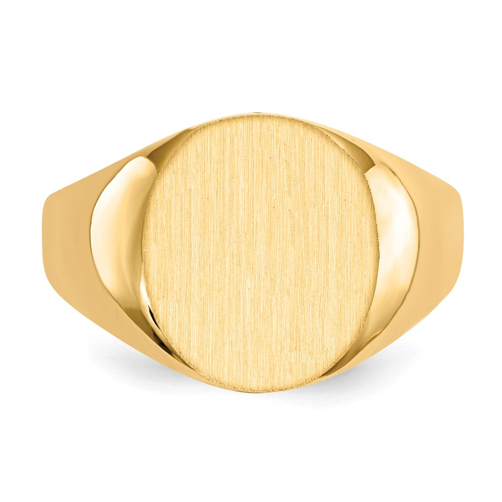 14K Yellow Gold 14.0x13.0mm Closed Back Men's Signet Ring