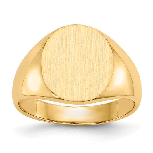 14K Yellow Gold 14.0x13.0mm Closed Back Men's Signet Ring