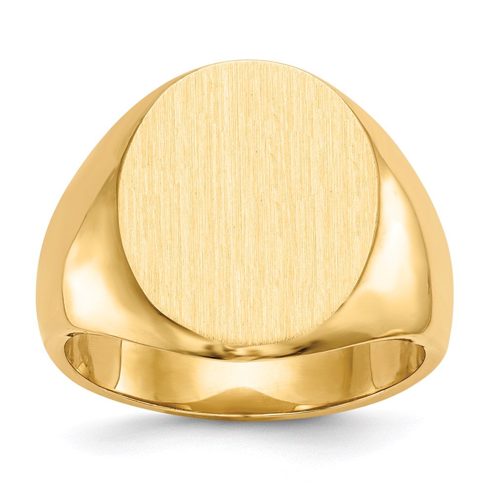 10k yellow gold 17 5x14 5mm closed back mens signet ring 1rs126
