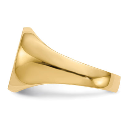 14K Yellow Gold 14.5x12.0mm Open Back Men's Signet Ring