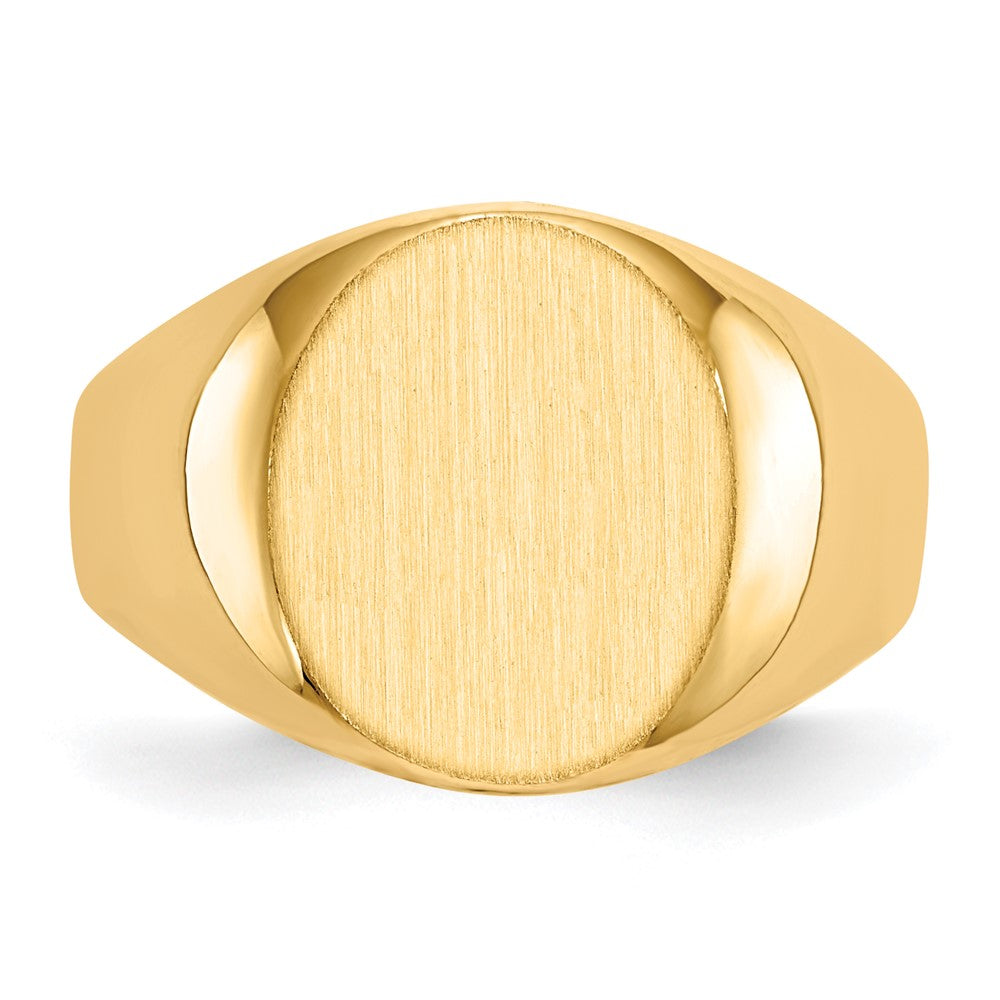 14K Yellow Gold 14.5x12.0mm Open Back Men's Signet Ring